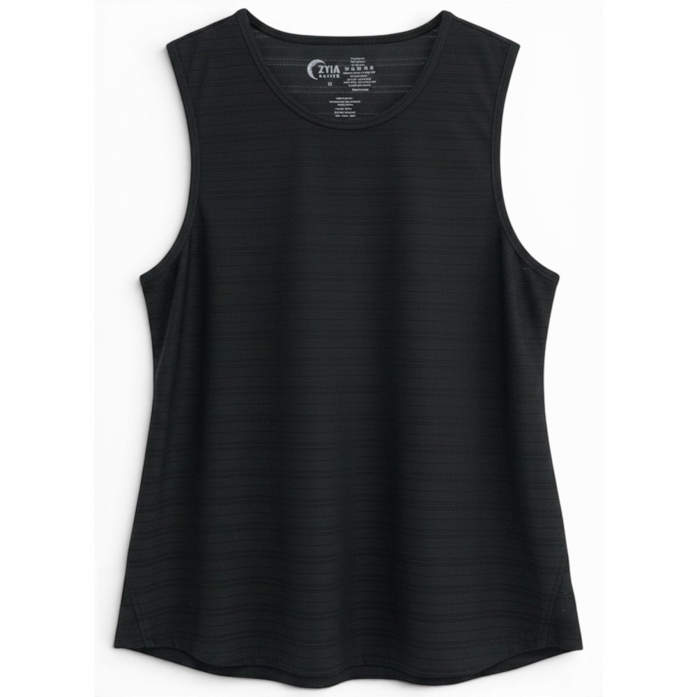 ZYIA Active Tank Top Womens M Black Mesh Sleeveless Gym Athleisure Yoga Sporty